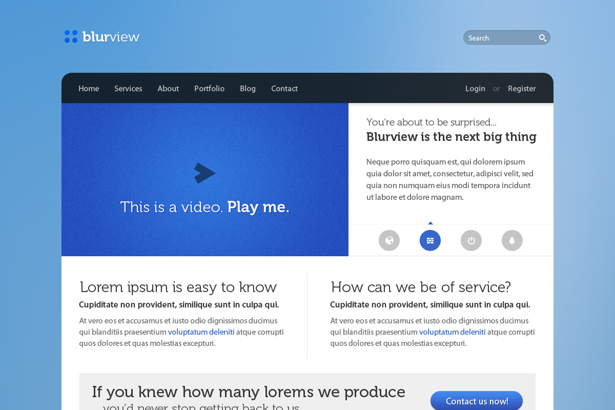 Blurview - PSD template, a Websites & App Template by Jonas Stensgaard