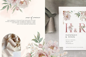 ROMANTIC PEONIES Watercolor Set