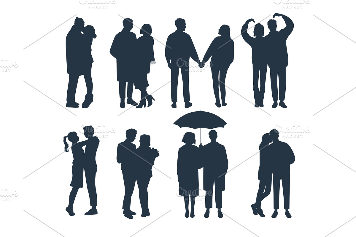 Set silhouettes pairs men and women, a Person Illustration by YummyBuum