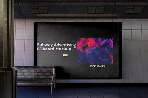 Subway Advertising Billboard Mockup