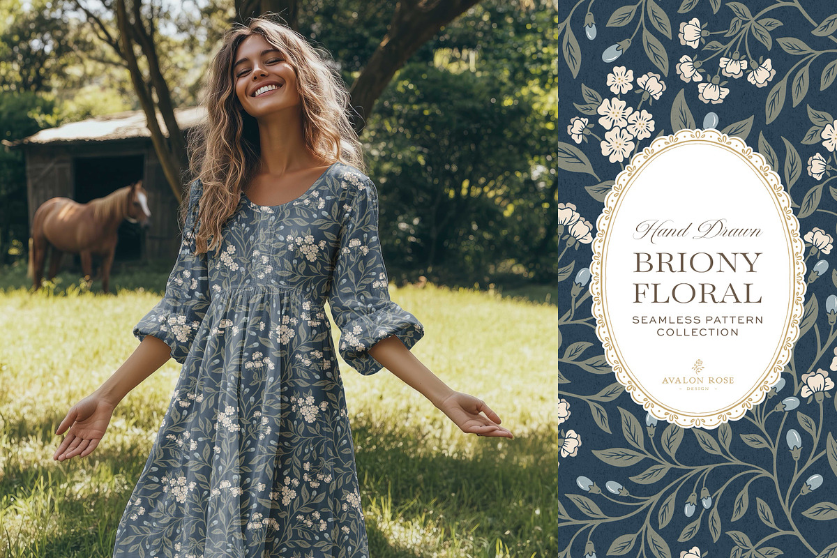 Farmhouse Navy Floral Patterns, a Pattern Graphic by Eclectic Anthology (Photo 7 of 12)