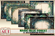 Magic blue forest Blank background, an Object Illustration by CraftArtStory (Thumbnail 4 of 4)