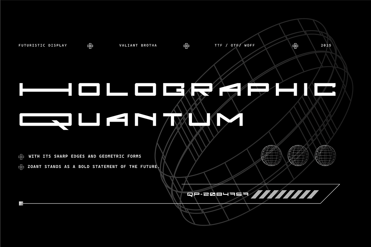 VB ZoaNt - Futuristic Display Font, a Sans Serif Font by VALIANTBROTHA (Photo 8 of 11)