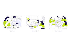 Asian cuisine isolated cartoon, a Person Illustration by Visual Generation