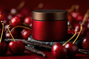 Cherry and vanilla product display, a Photo by Beautiful things