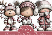 Christmas Candy Cane Characters, an Illustration by Libby Wishes (Thumbnail 1 of 7)