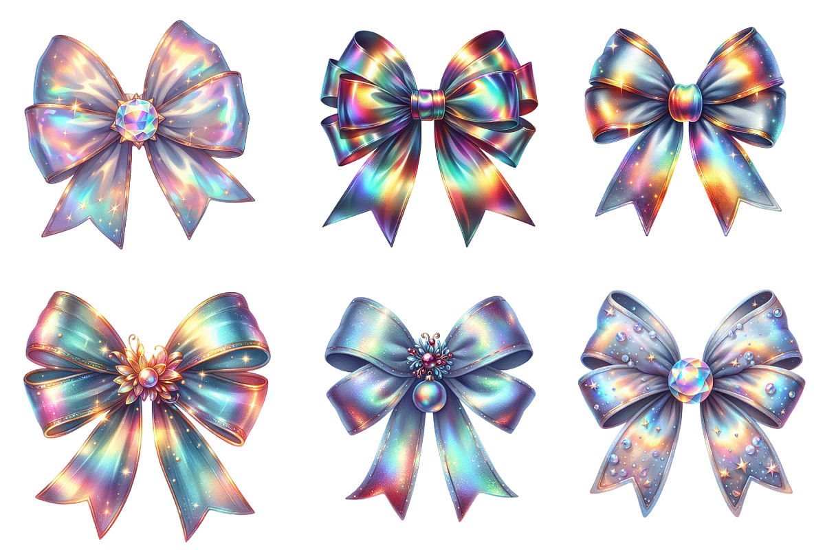 Iridescent Christmas bow, an Illustration by CreationArt (Photo 4 of 6)