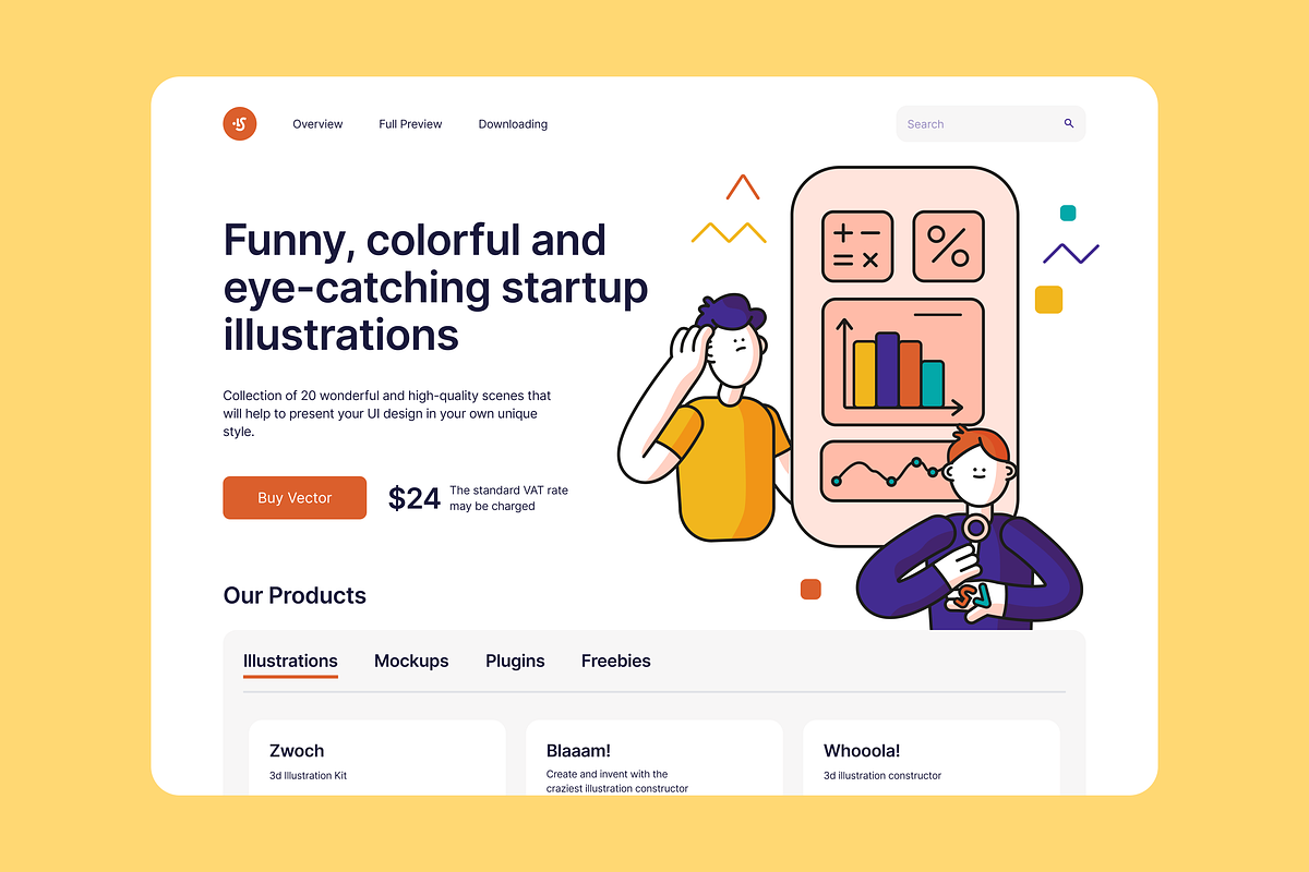 Clusck 2.0! Illustration Kit, a Templates & Theme by ls-illustrations (Photo 2 of 6)