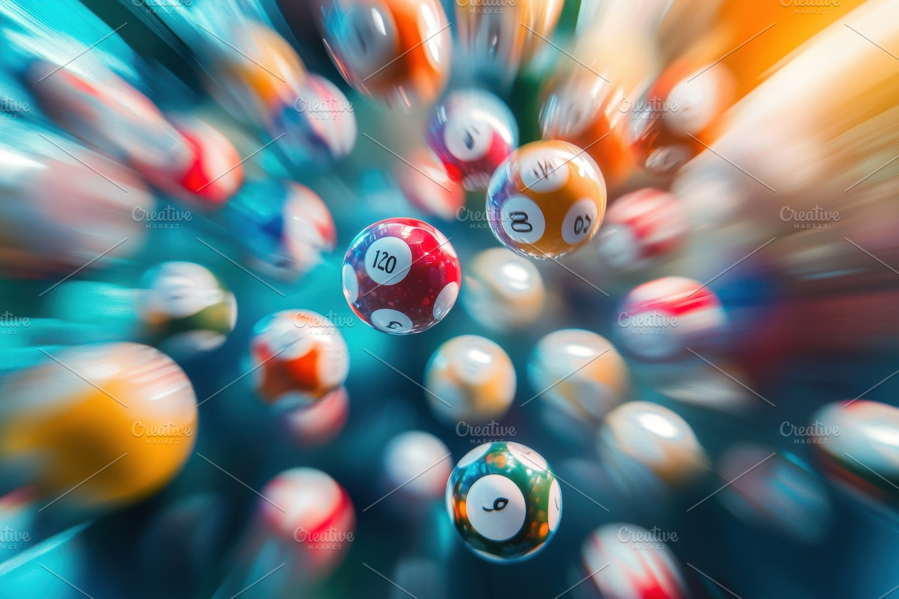 Bingo balls tumble in a vibrant mix, a Photo by Iftikhar Alam