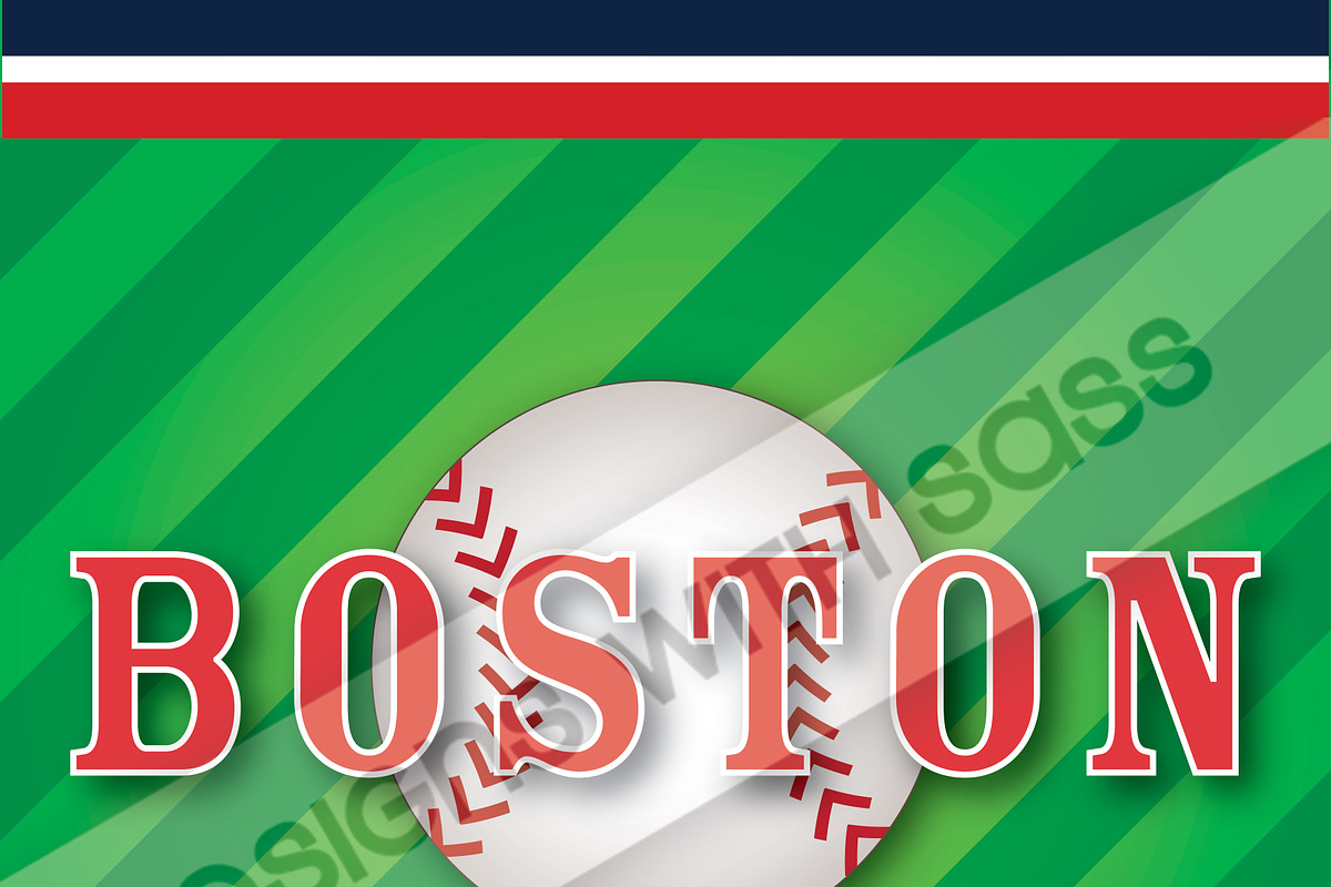 Boston Baseball Digital Paper, a Pattern Graphic by Designs With Sass (Photo 2 of 4)