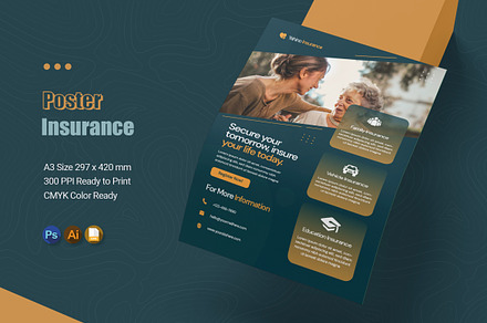 Insurance Poster, a Poster Template by Esensifiksi.studio