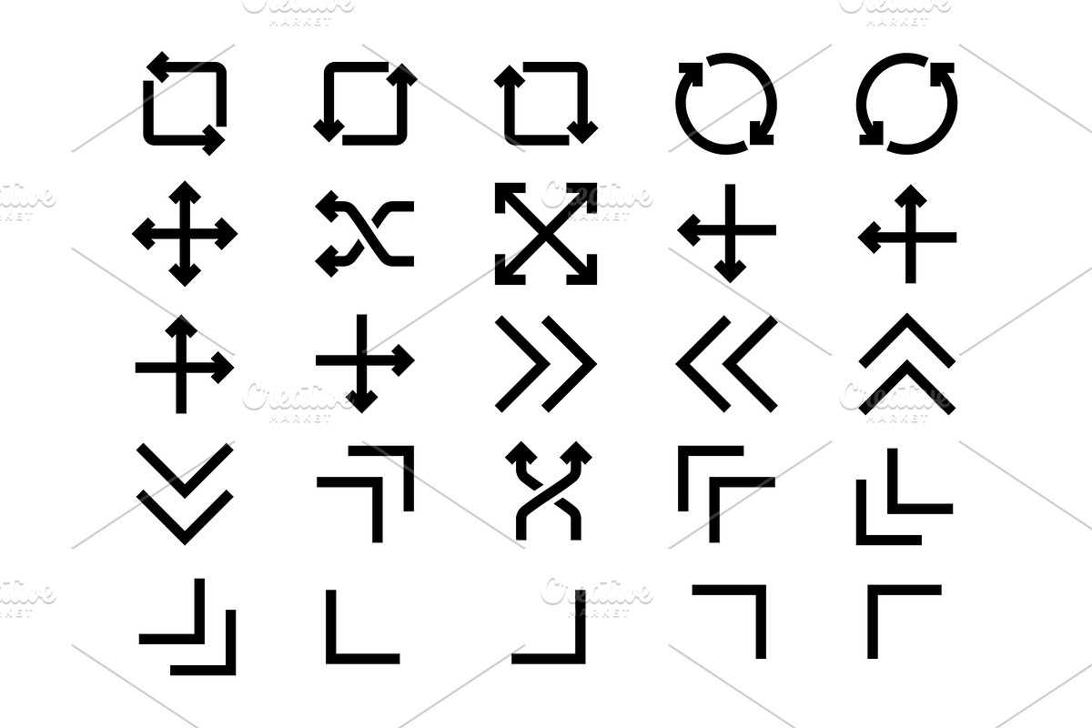 100 Arrow Glyph icon Set, an Outline Icon by shahsoft (Photo 3 of 8)
