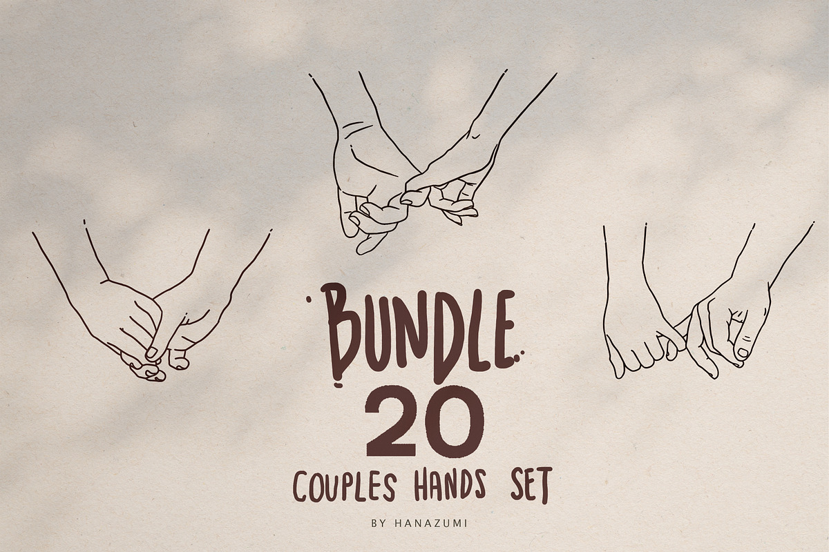 Couple Holding Hands Bundle Set, an Illustration by Hanazumi (Photo 3 of 6)