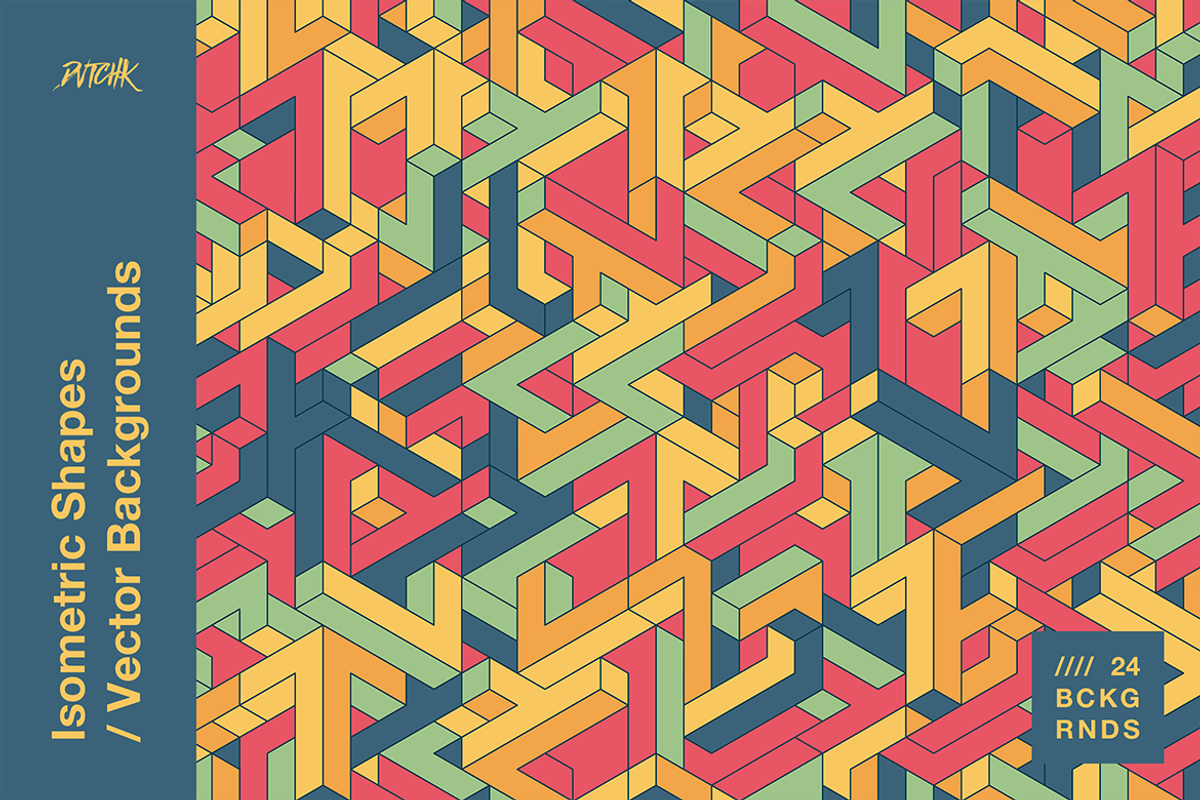 Isometric Shapes / Vector Background, a Background Graphic by dvtchk (Photo 10 of 16)