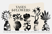 GRUNGE VASES&FLOWERS SILHOUETTES, an Object Graphic by Creativemaker (Thumbnail 1 of 14)
