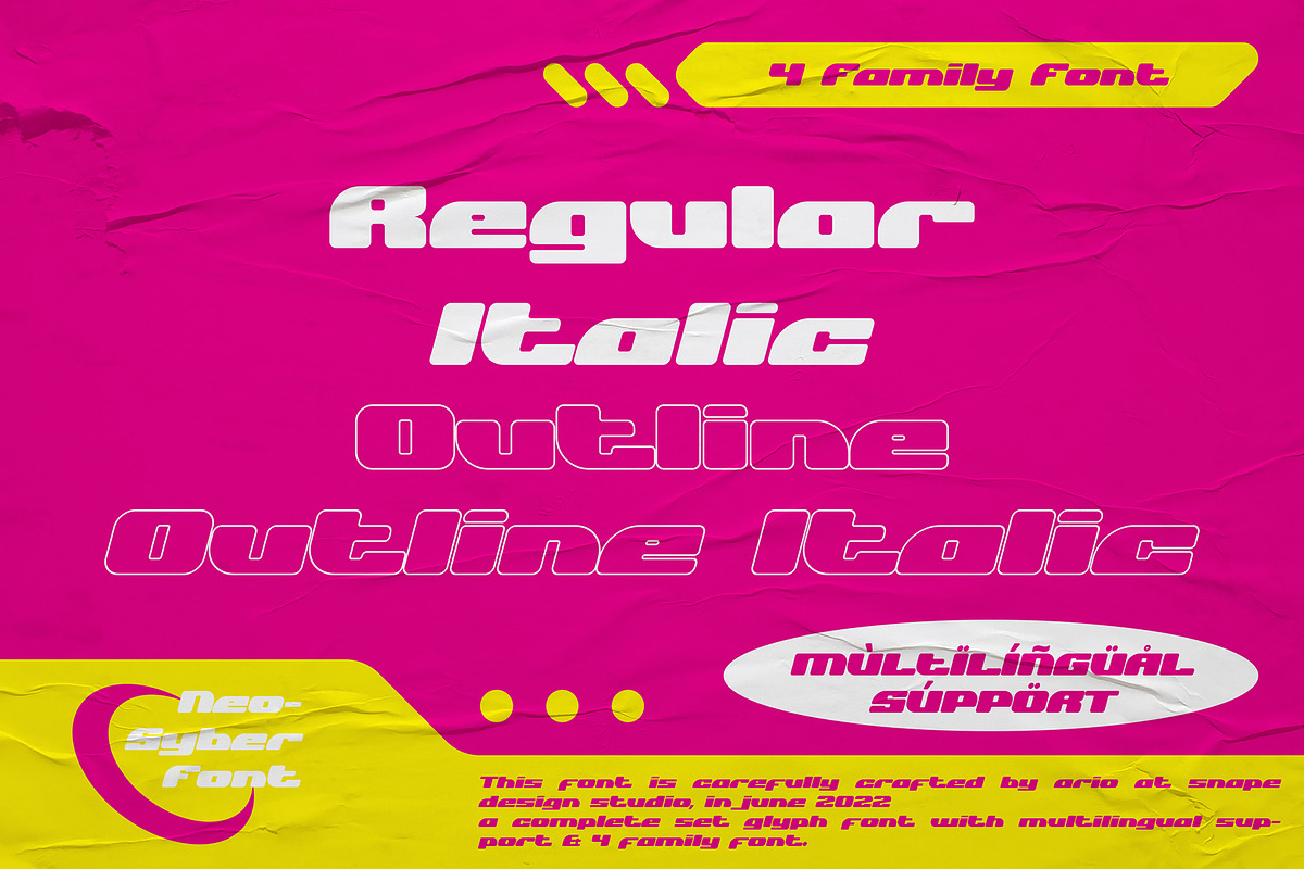 Neo-Syber - Y2K Font, a Font by Snape Design Studio (Photo 3 of 5)