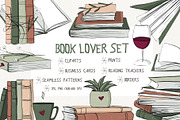 BOOK LOVER SET AND A BONUS, an Illustration by YULIYA MART DESIGN (Thumbnail 1 of 10)
