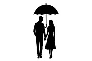 50 Couple Umbrella Silhouette Bundle, an Illustration by Designs_River (Thumbnail 35 of 51)