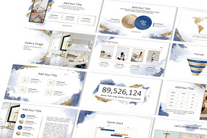 Watercolor Gold Powerpoint Template