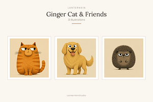 Ginger Cat & Friends Clip Art