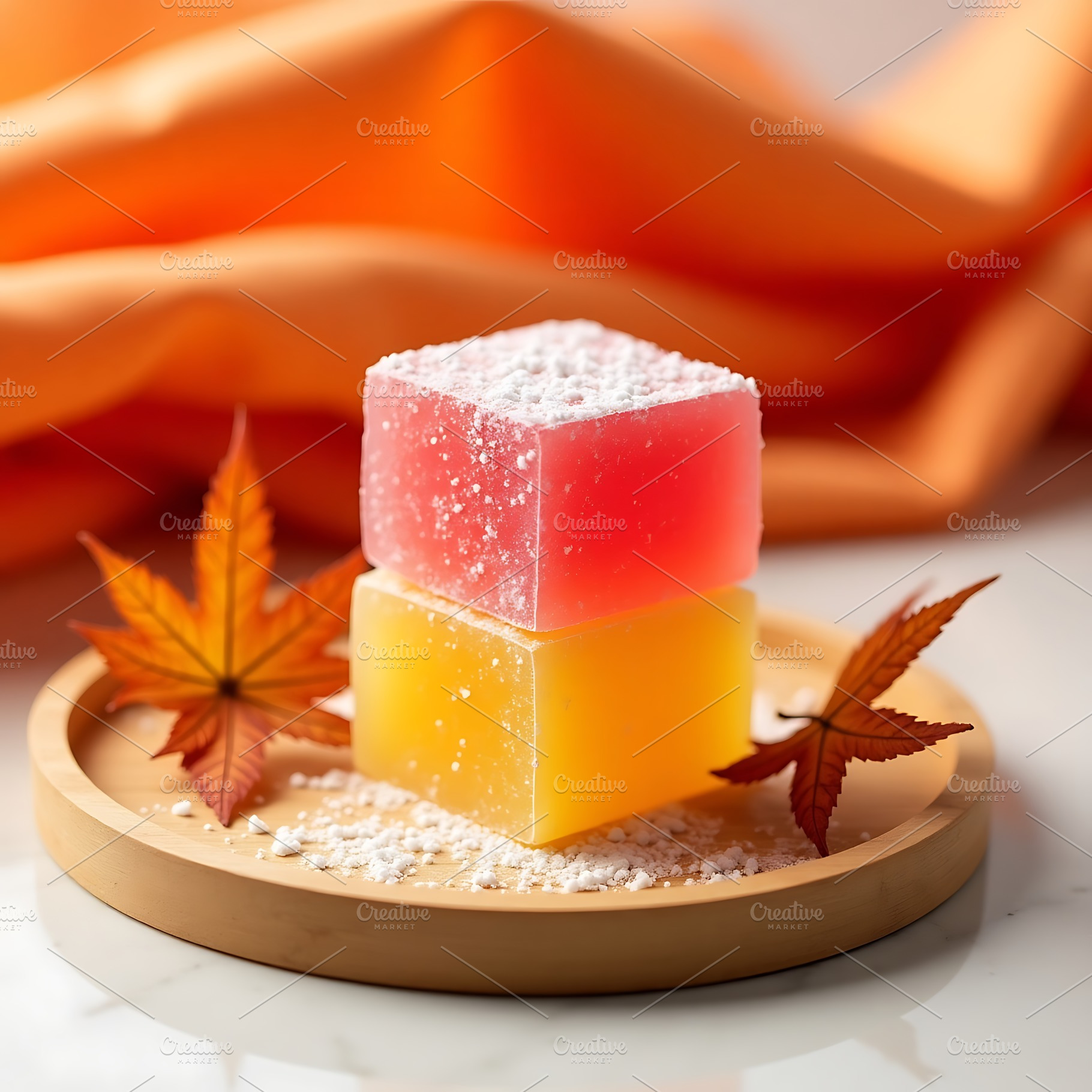 Two layered colorful japanese wagash, a Food & Drink Photo by Artonix