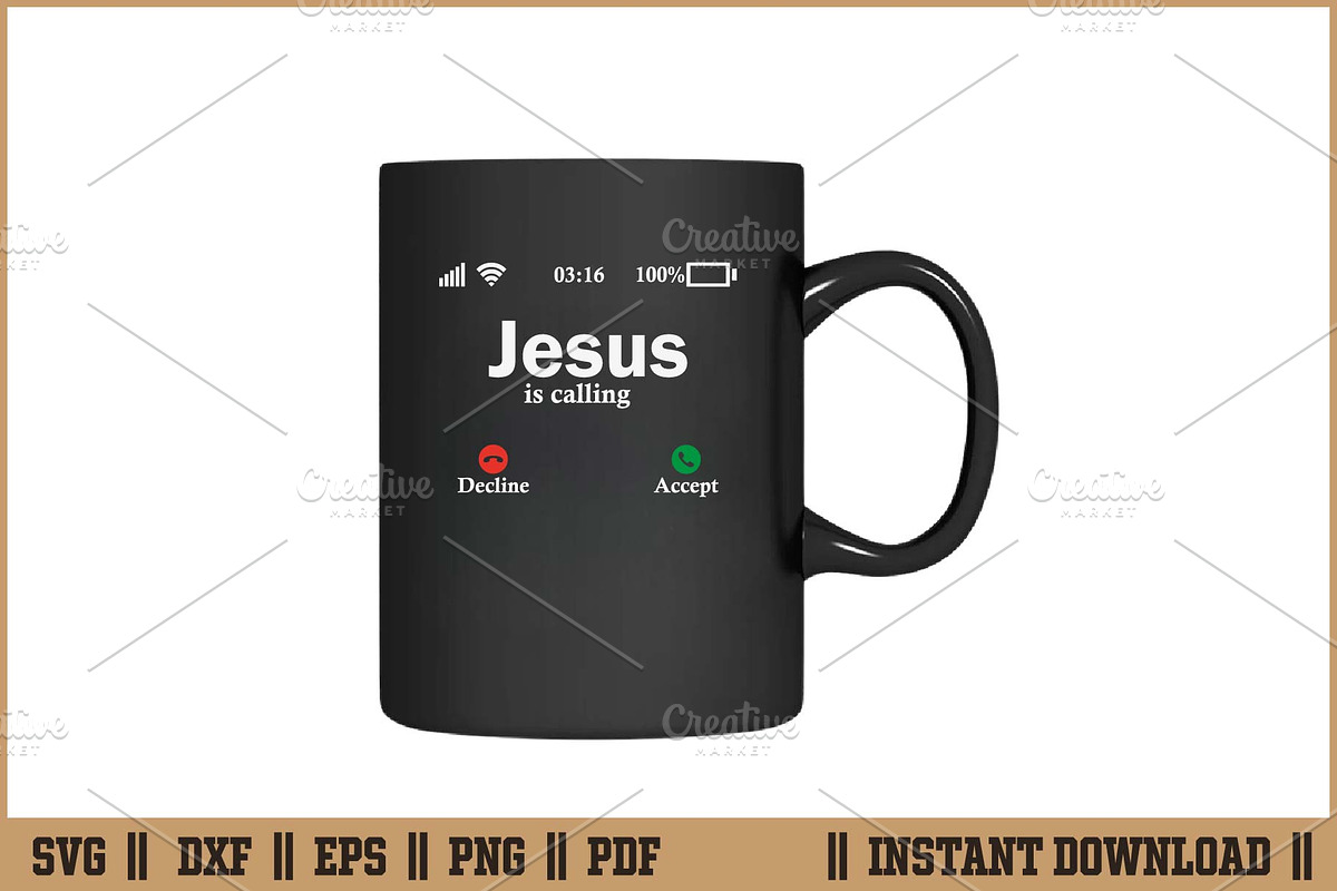Jesus Is Calling Christian Quote SVG, a Seasonal Illustration by Handy Arts Studio (Photo 3 of 3)