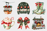 Whimsy Christmas Ski Lodge Clipart, a Seasonal Illustration by Design Market (Thumbnail 5 of 5)