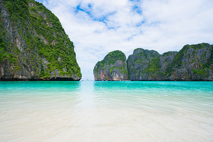 beautiful nature scenic landscape famous landmark beach Maya bay, a Nature Photo by Casanowe-studio