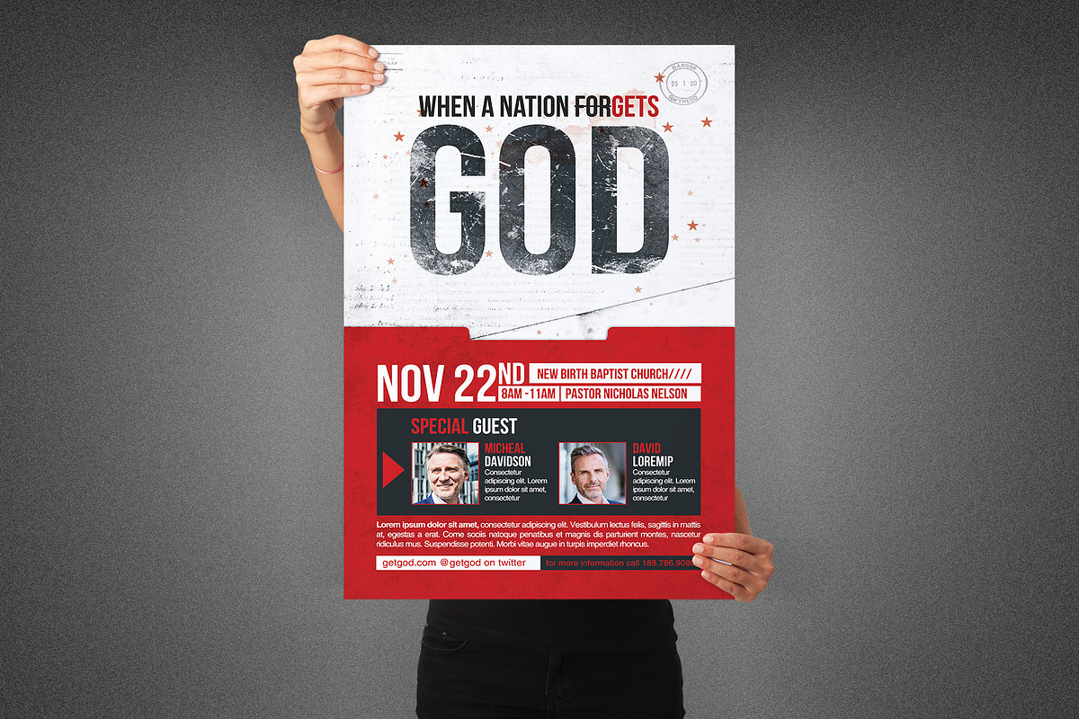 When A Nation Forgets God Poster, a Flyer Template by loswl
