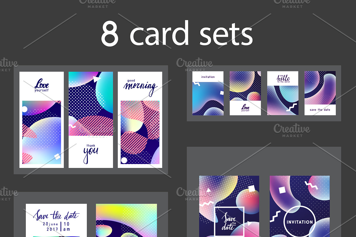 3 neon compositions + cards, a Texture Graphic by pixelwerk (Photo 5 of 5)