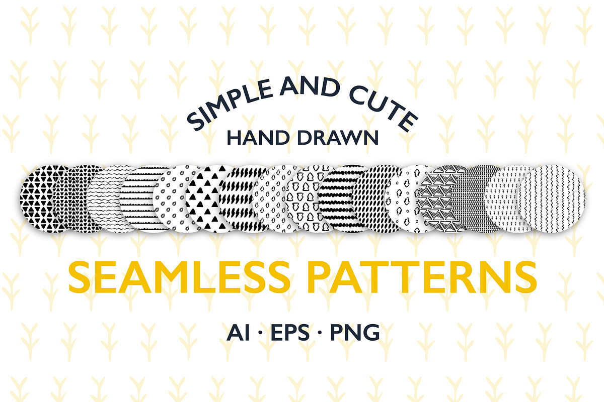 Hand Drawn Minimalistic Patterns, a Pattern Graphic by Minkina (Photo 1 of 4)