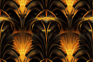 Seamless vibrant, abstract pattern featuring golden and black elements, resembl, a Pattern Graphic by Textures & Backgrounds