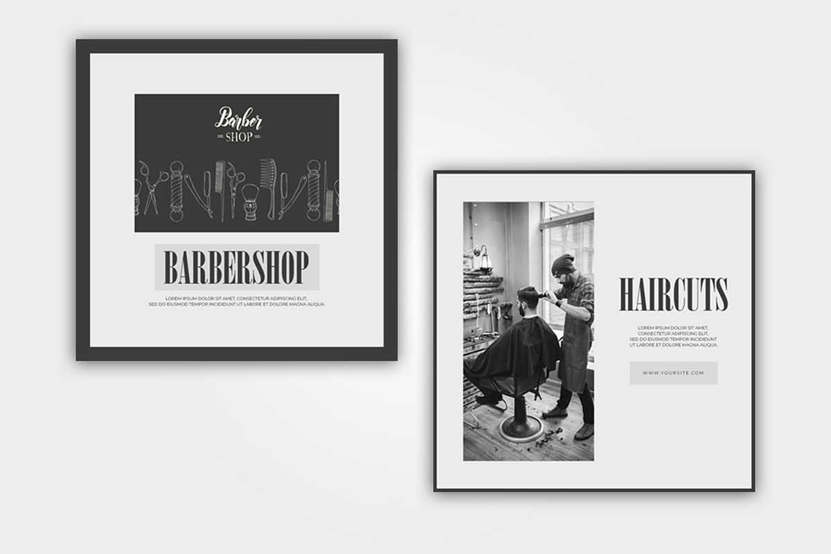 Barbershop instagram post, a Social Media Template by Glowin_studio (Photo 2 of 4)