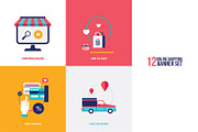 Online Shopping 12 banners set, a Work Illustration by Anttoniu (Thumbnail 2 of 4)