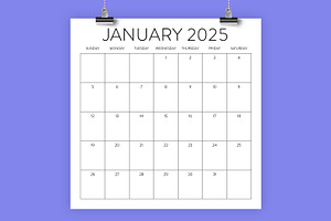 2025 Square Calendar Template