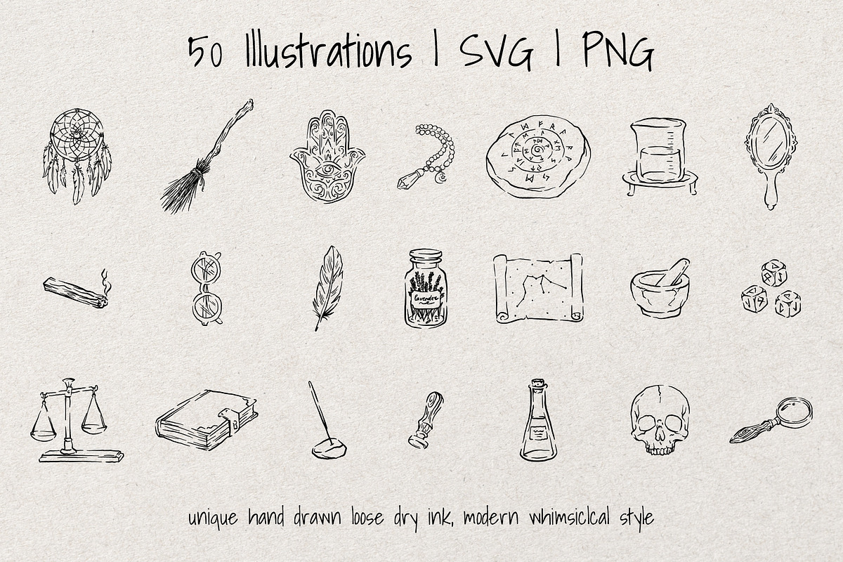 Mystical Whimsical Sketch Bundle, a Decorative Illustration by Artalia (Photo 2 of 5)