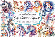 Cute Unicorn Sublimation Clipart, an Illustration by designcity5 (Thumbnail 1 of 5)