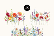 Bright Wildflower Watercolor Clipart, a Decorative Illustration by OKArtHub (Thumbnail 4 of 12)