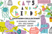 Cats pattern, a Pattern Graphic by Lineli (Thumbnail 1 of 9)