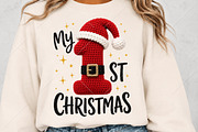 My 1st Christmas PNG T-Shirt, a Seasonal Illustration by Canvas Craft (Thumbnail 1 of 5)
