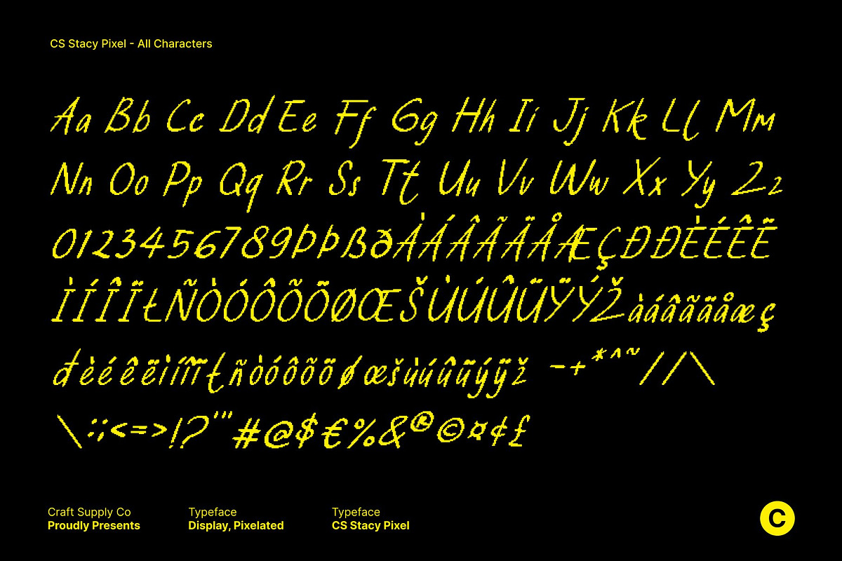 CS Stacy Pixel, a Handwritten Font by Craft Supply Co. (Photo 8 of 8)