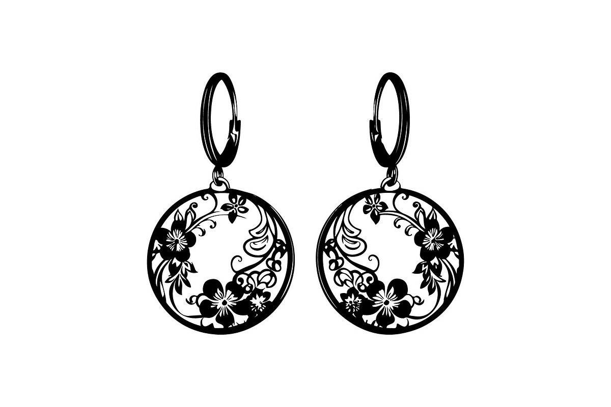 Round Filigree Earrings SVG Set, a Graphic by Creativeshirt (Photo 3 of 13)