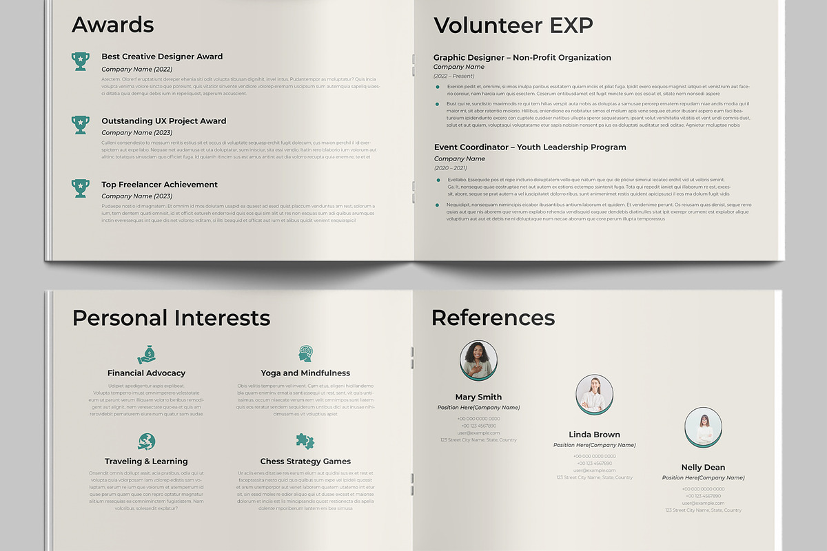 Minimalist Resume Booklet Template, a Resume Template by MightyDesign (Photo 5 of 9)