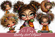 Quirky Girl Clipart, an Illustration by Libby Wishes (Thumbnail 1 of 8)