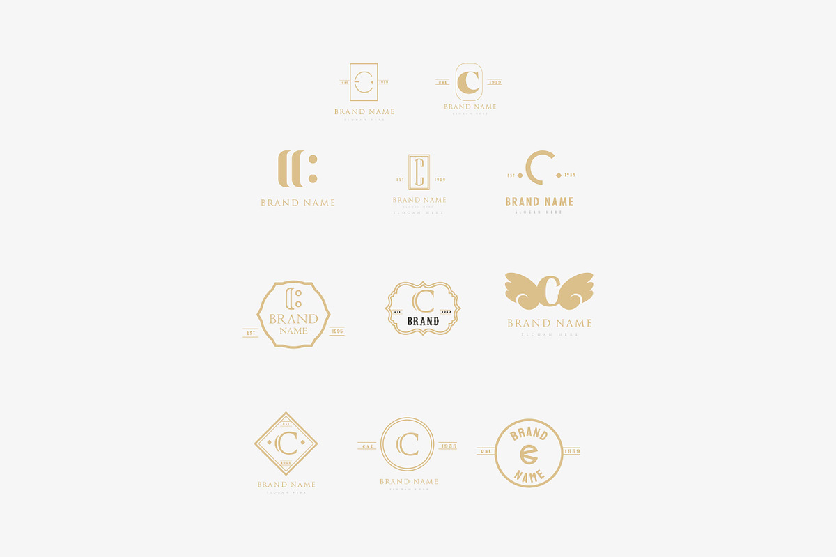 C letter MINIMAL VINTAGE LOGOS, a Branding & Logo Template by Hamed Studio (Photo 6 of 6)