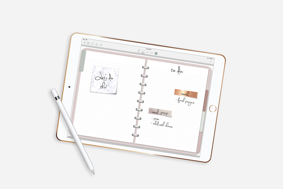 GoodNotes Stickers Marble - Copper, an Illustration by DesignStudioTeti (Photo 2 of 6)