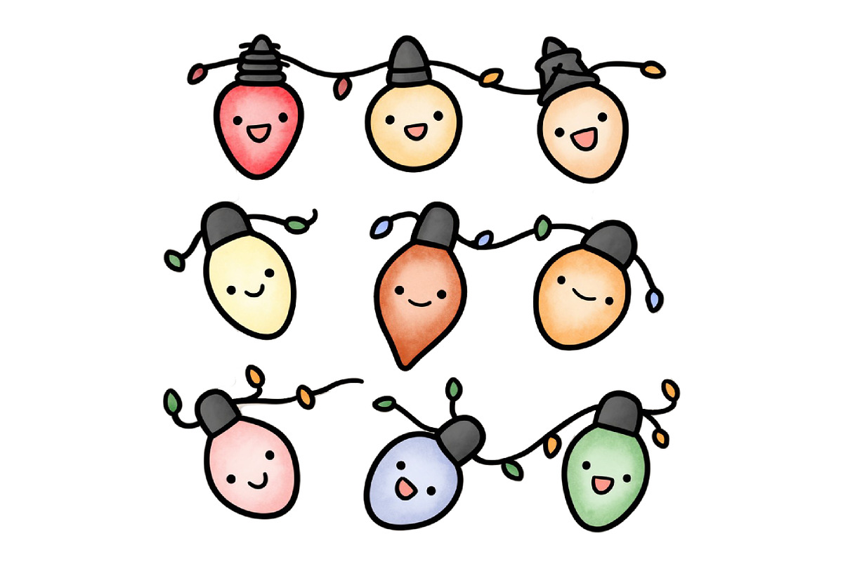 Christmas Kawaii Clipart, an Illustration by Designworld (Photo 4 of 4)