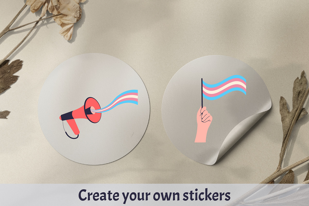 Transgender visibility set of symbol, a Decorative Illustration by JulyGart (Photo 6 of 6)