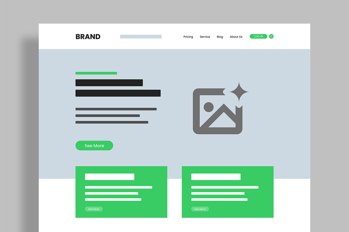 Modern Website Wireframe Template, a Wireframe Template by MightyDesign (Photo 2 of 9)