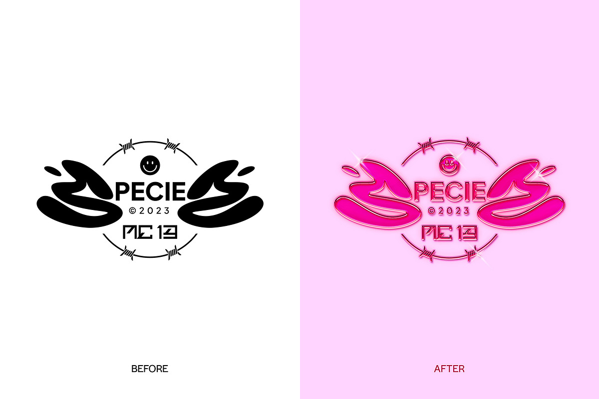 PINK GLOSSY Chrome Effect Photoshop, a Layer Style Add-On by Vermeulen Design Studio (Photo 3 of 4)